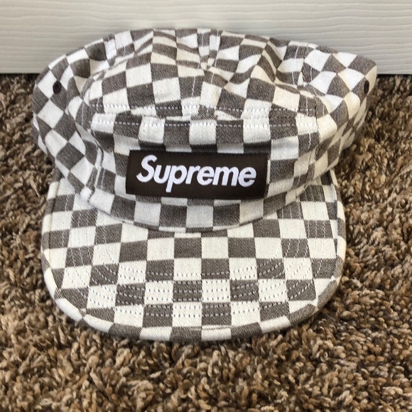 supreme checkerboard camp cap